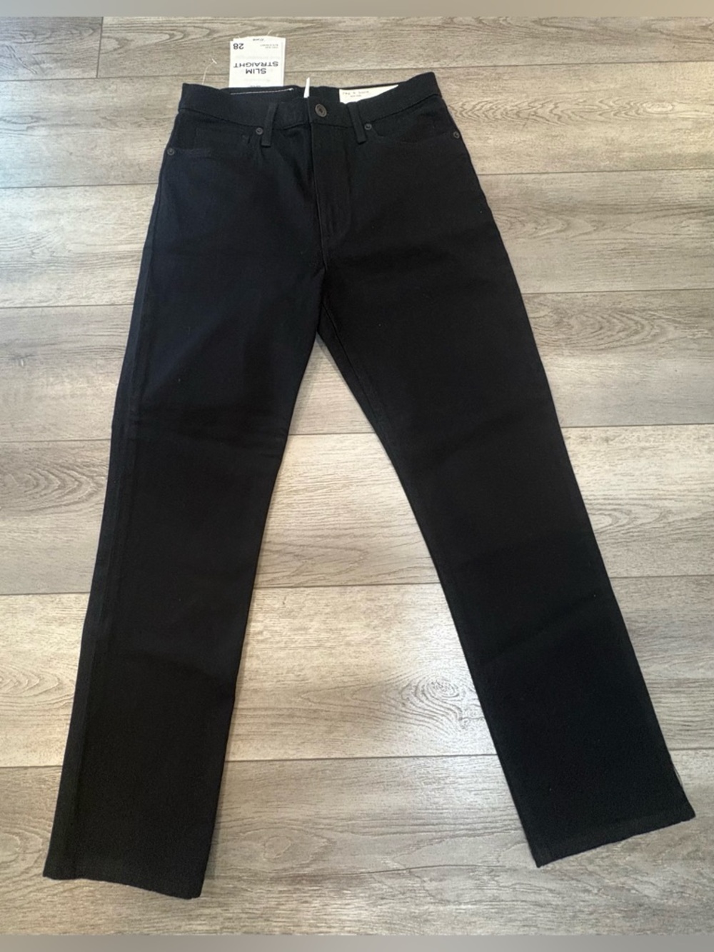 Rag & Bone Wren High Waist Slim Straight Jeans Black - Picture 5 of 7